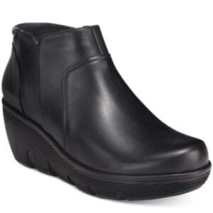Clarks Black Wedge Ankle Boots